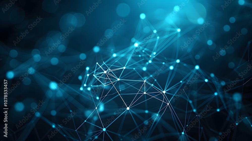 Poster the scenes of a technology concept background with a series of interconnected dots and lines ai gene