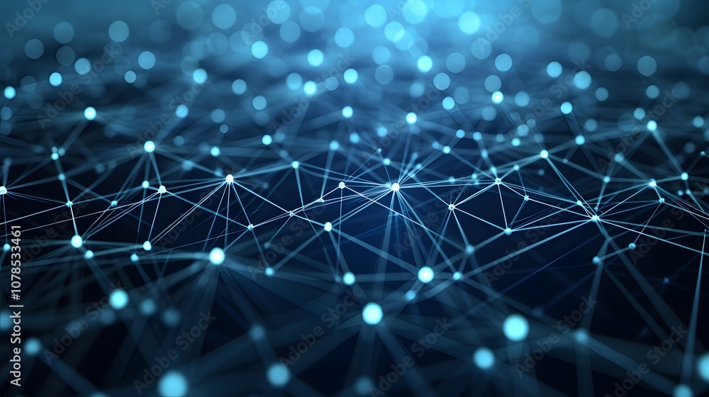 Poster the scenes of a technology concept background with a series of interconnected dots and lines ai gene