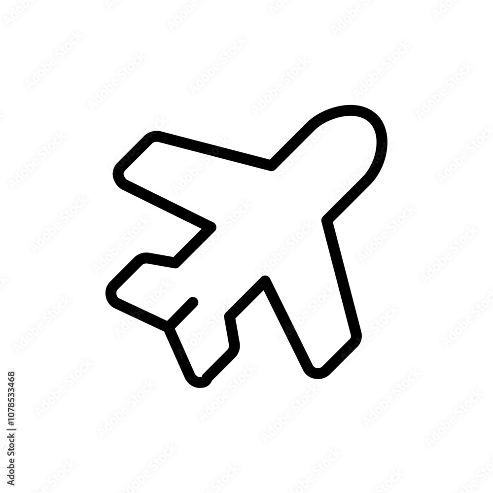 Poster airplane icon outline vector for web ui
