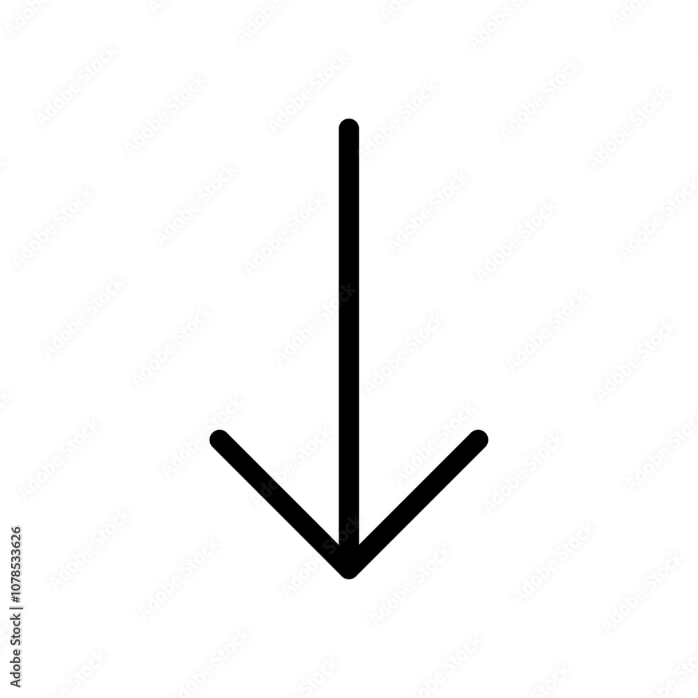 Aufkleber Arrow down icon Outline vector for web ui