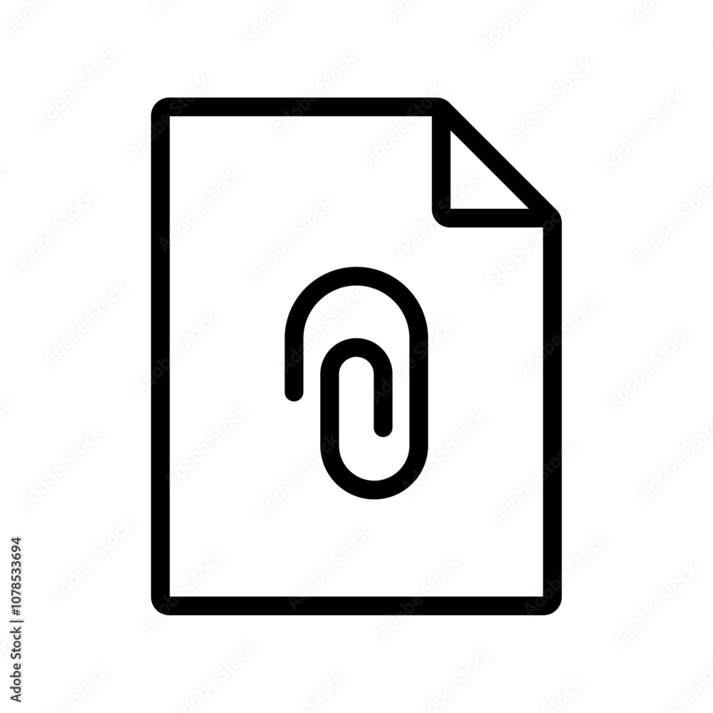 Poster Attach document icon Outline vector for web ui