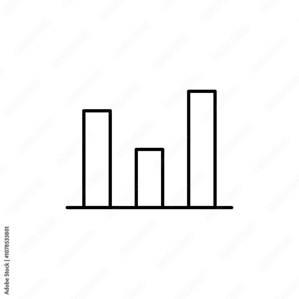 Leinwandbilder bar chart icon outline vector for web ui