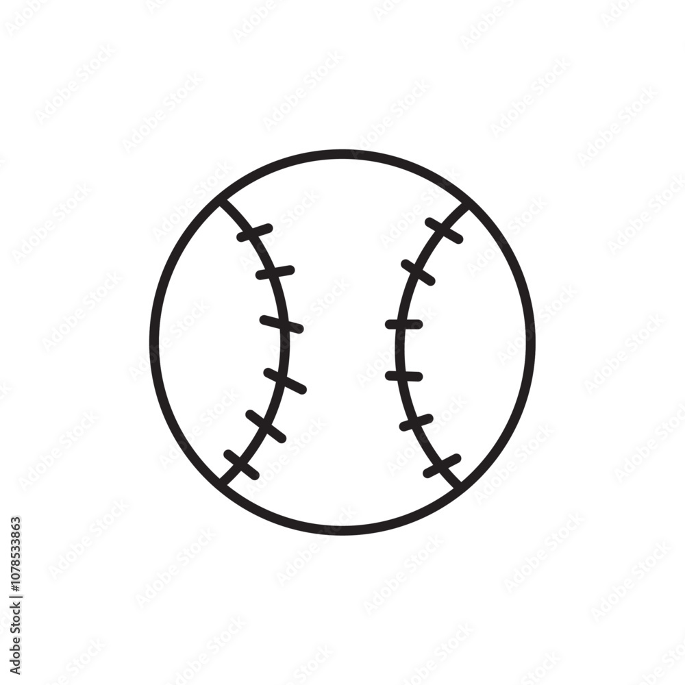 Poster Baseball icon Outline vector for web ui