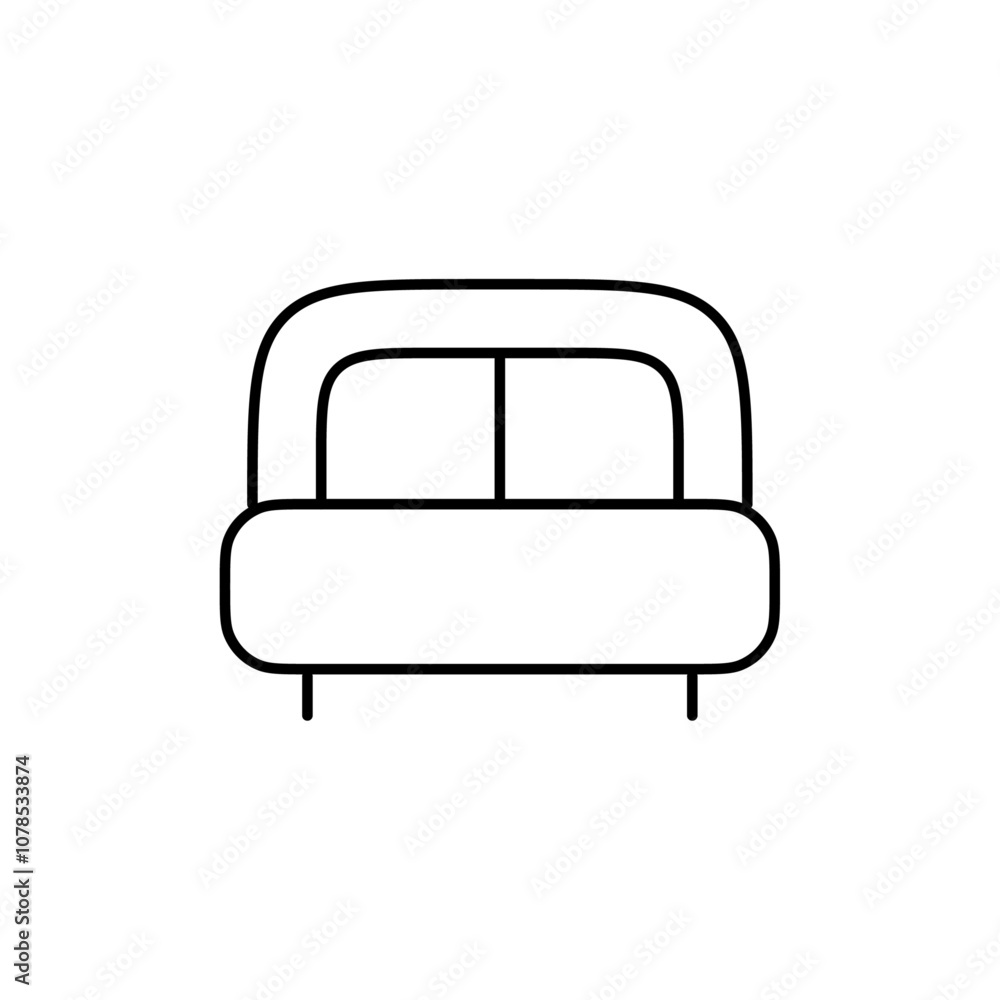 Poster Bed icon Outline vector for web ui