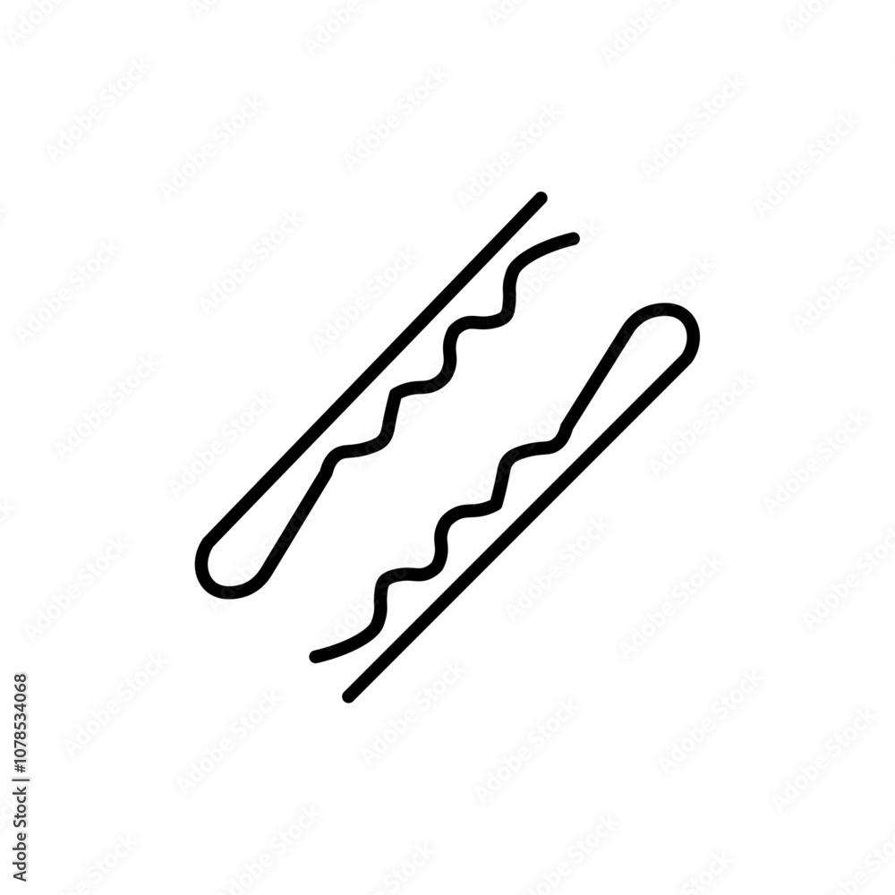 Poster Bobby pin icon Outline vector for web ui