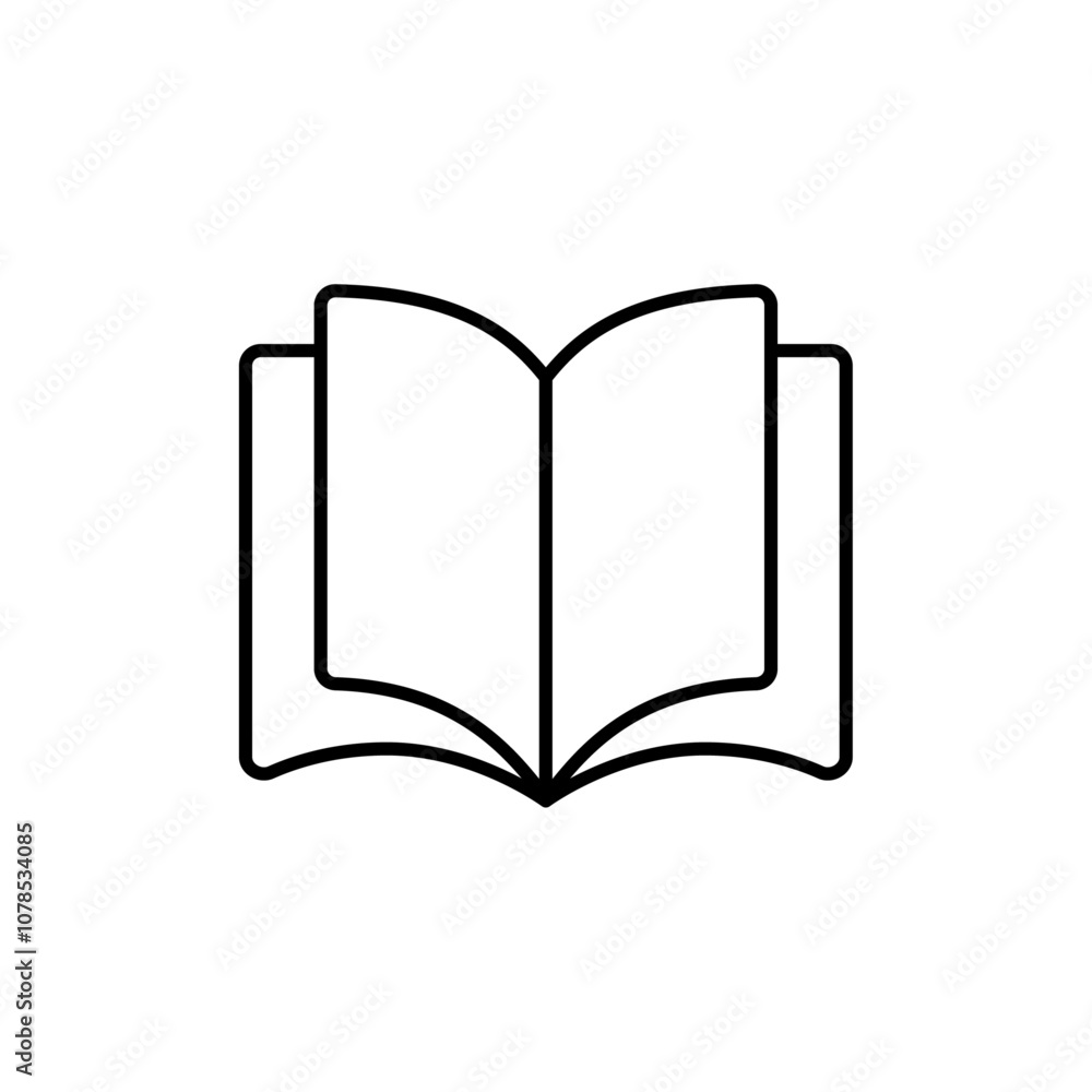 Poster book open icon outline vector for web ui