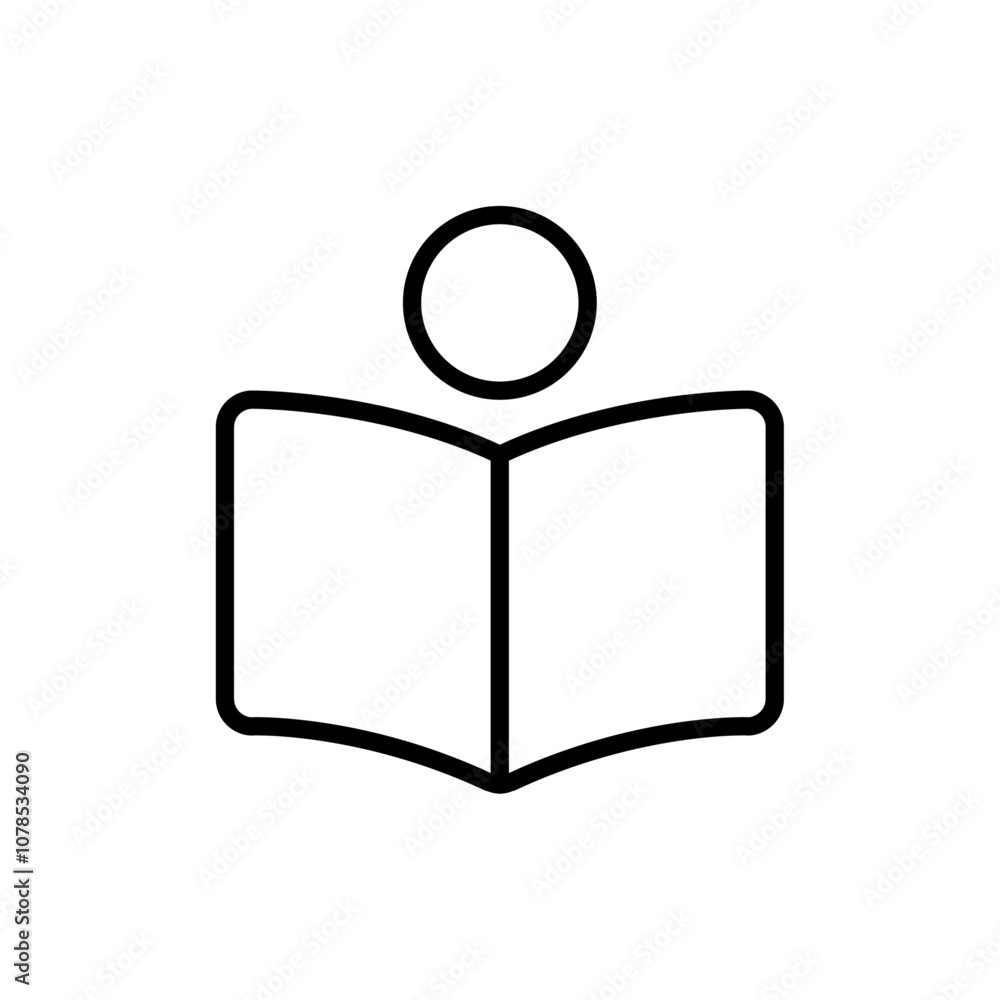 Aufkleber book open reader icon outline vector for web ui