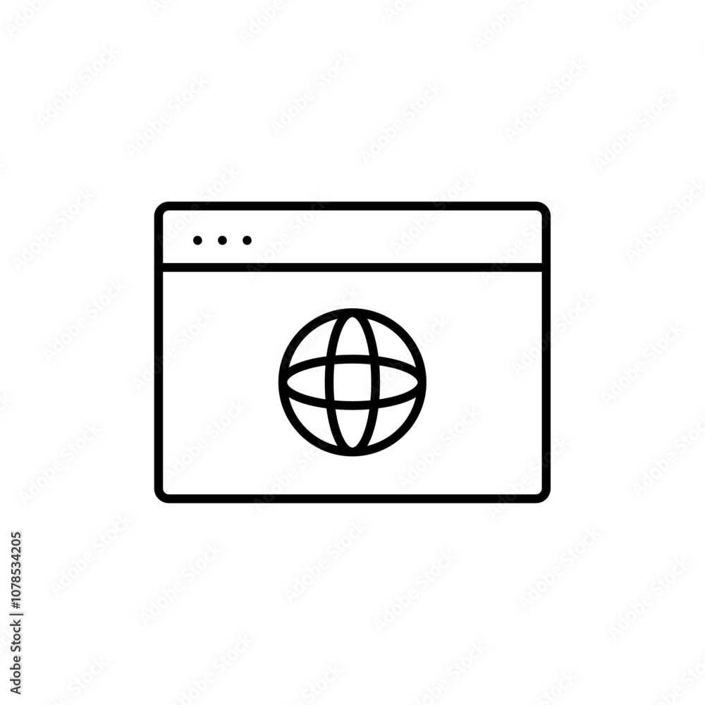 Poster Browser icon Outline vector for web ui
