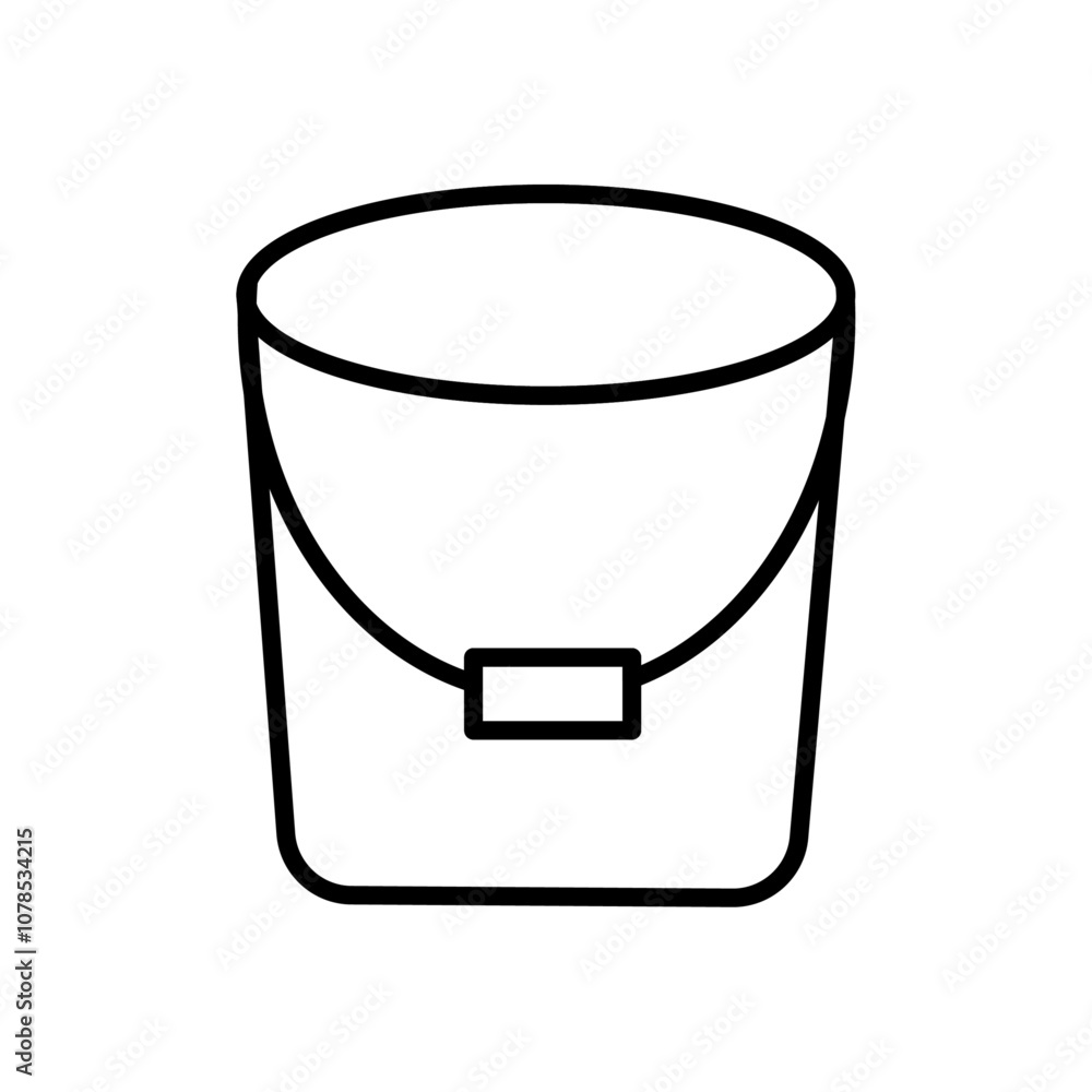 Poster Bucket icon Outline vector for web ui