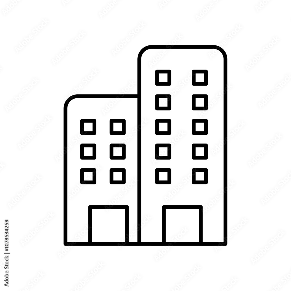 Poster Building icon Outline vector for web ui