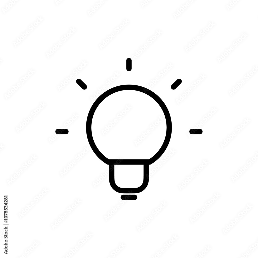 Poster Bulb icon Outline vector for web ui
