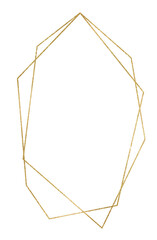 Golden geometric oval frame, copy space, Glowing sparkling wedding or holiday isolated illustration