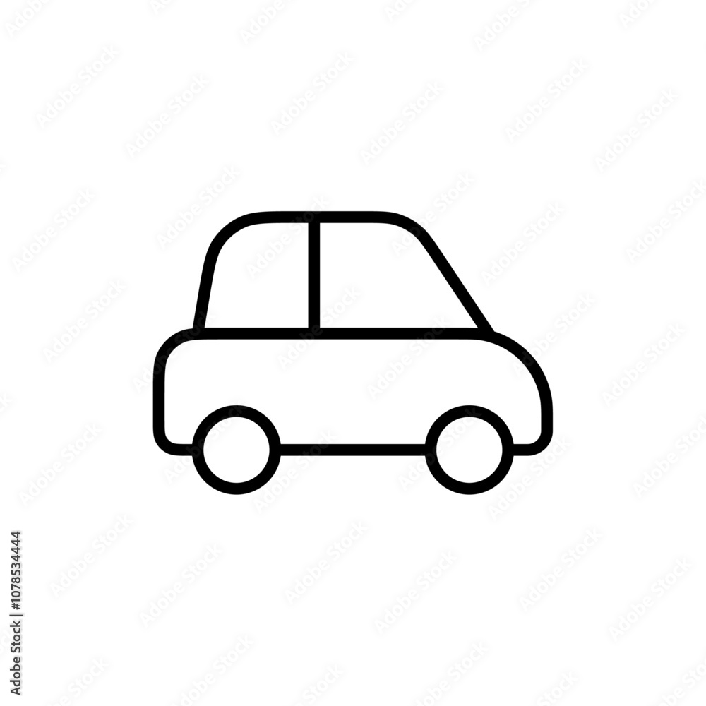 Poster Car Icon Outline vector for web ui