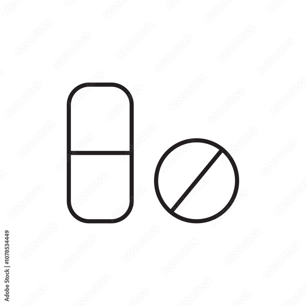Poster Capsule icon Outline vector for web ui