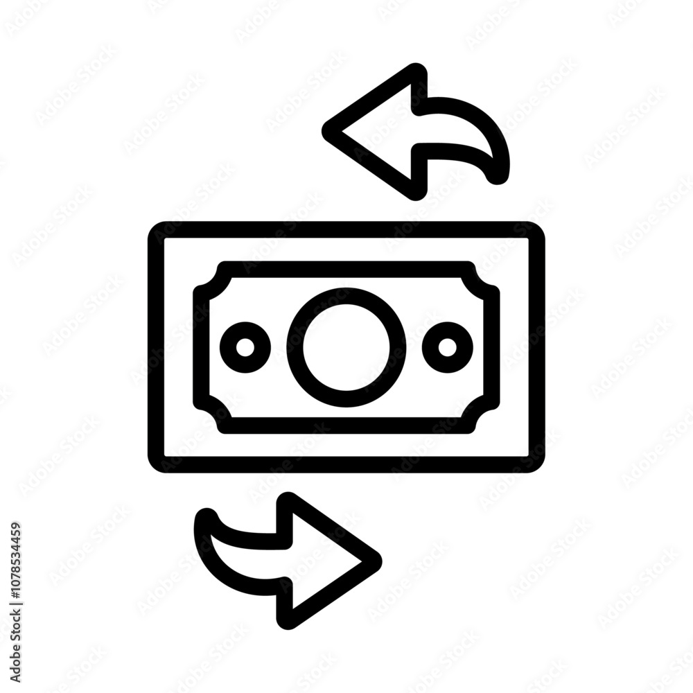 Poster cash flow icon Outline vector for web ui