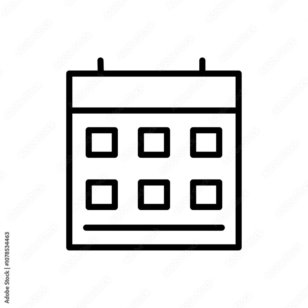 Poster calender icon outline vector for web ui