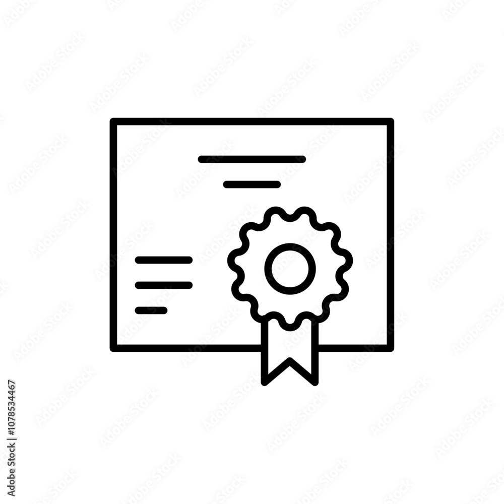 Poster Certificate icon Outline vector for web ui