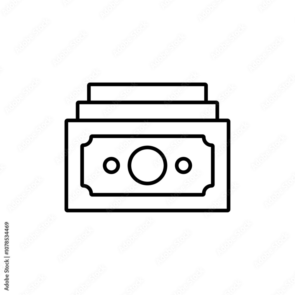 Poster cash icon outline vector for web ui