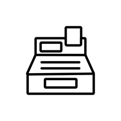 Cash register icon Outline vector for web ui
