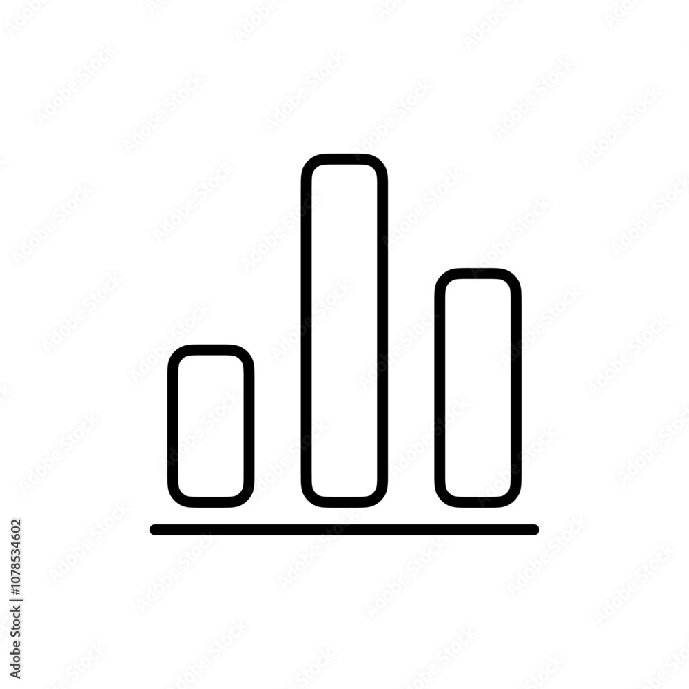 Poster chart icon outline vector for web ui