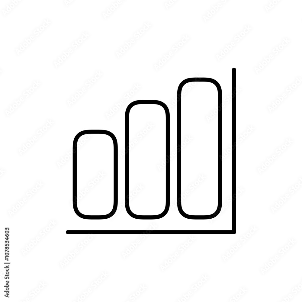 Aufkleber Chart histogram icon Outline vector for web ui