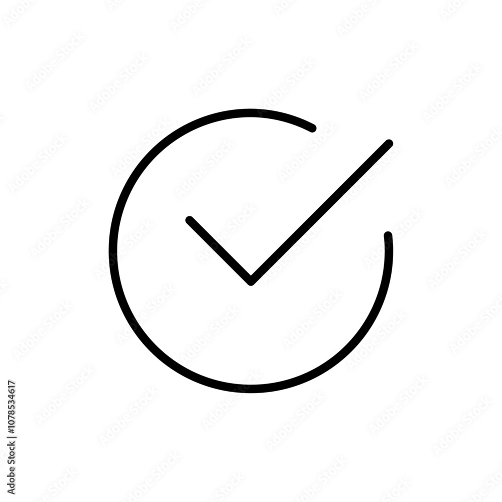 Poster check mark icon outline vector for web ui