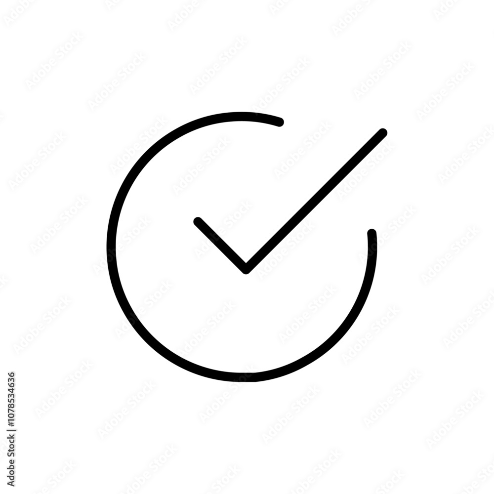 Poster Check icon Outline vector for web ui