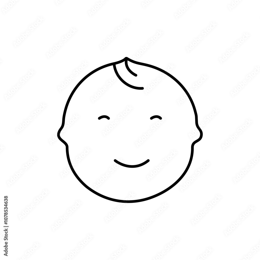 Poster Child face icon Outline vector for web ui