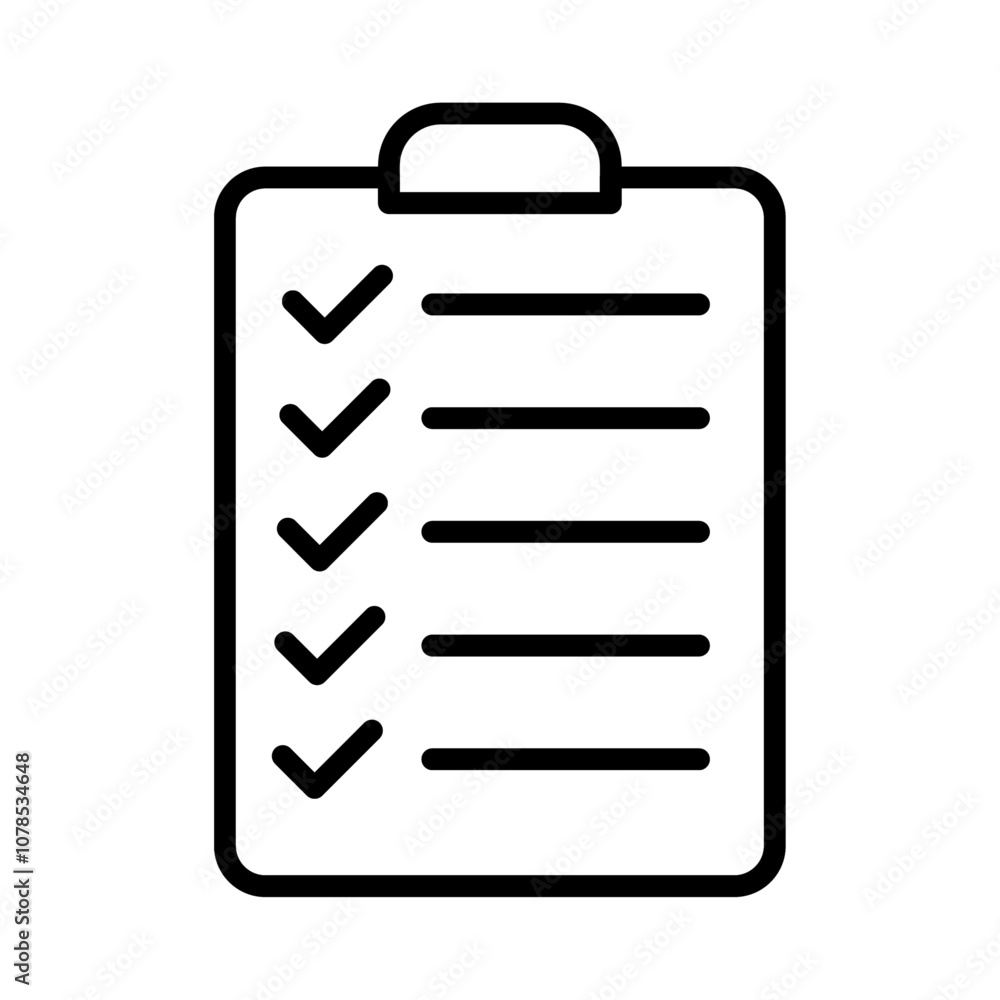 Poster checklist icon outline vector for web ui