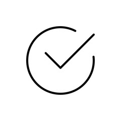 Check mark icon Outline vector for web ui