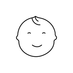 Child face icon Outline vector for web ui