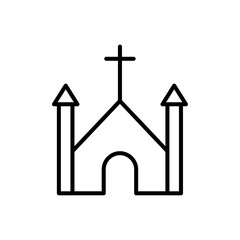 Church icon Outline vector for web ui