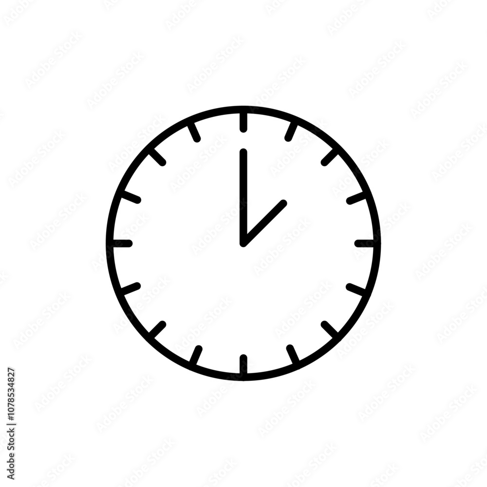 Poster clock two icon outline vector for web ui