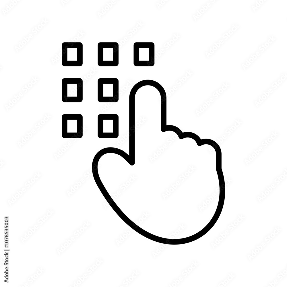 Aufkleber code lock icon outline vector for web ui