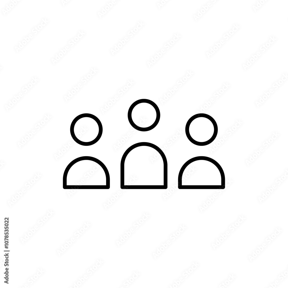 Poster Community icon Outline vector for web ui