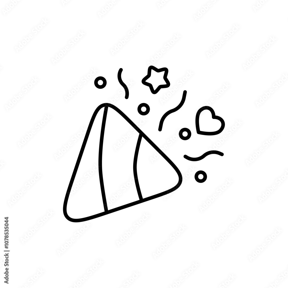 Poster confetti icon outline vector for web ui
