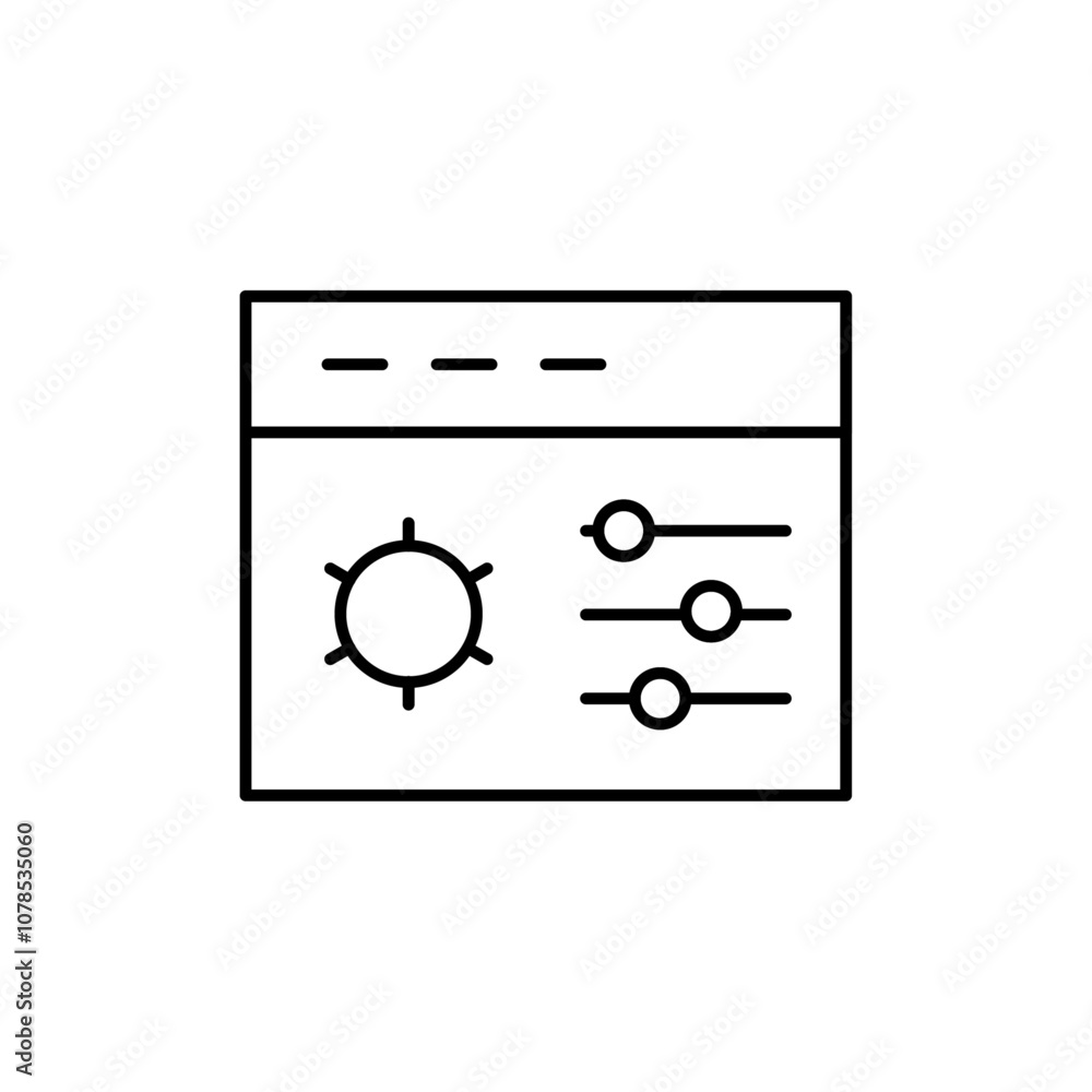 Poster Control panel icon Outline vector for web ui