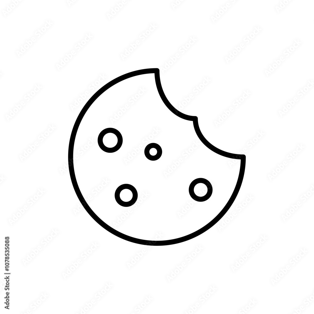 Poster Cookie icon Outline vector for web ui