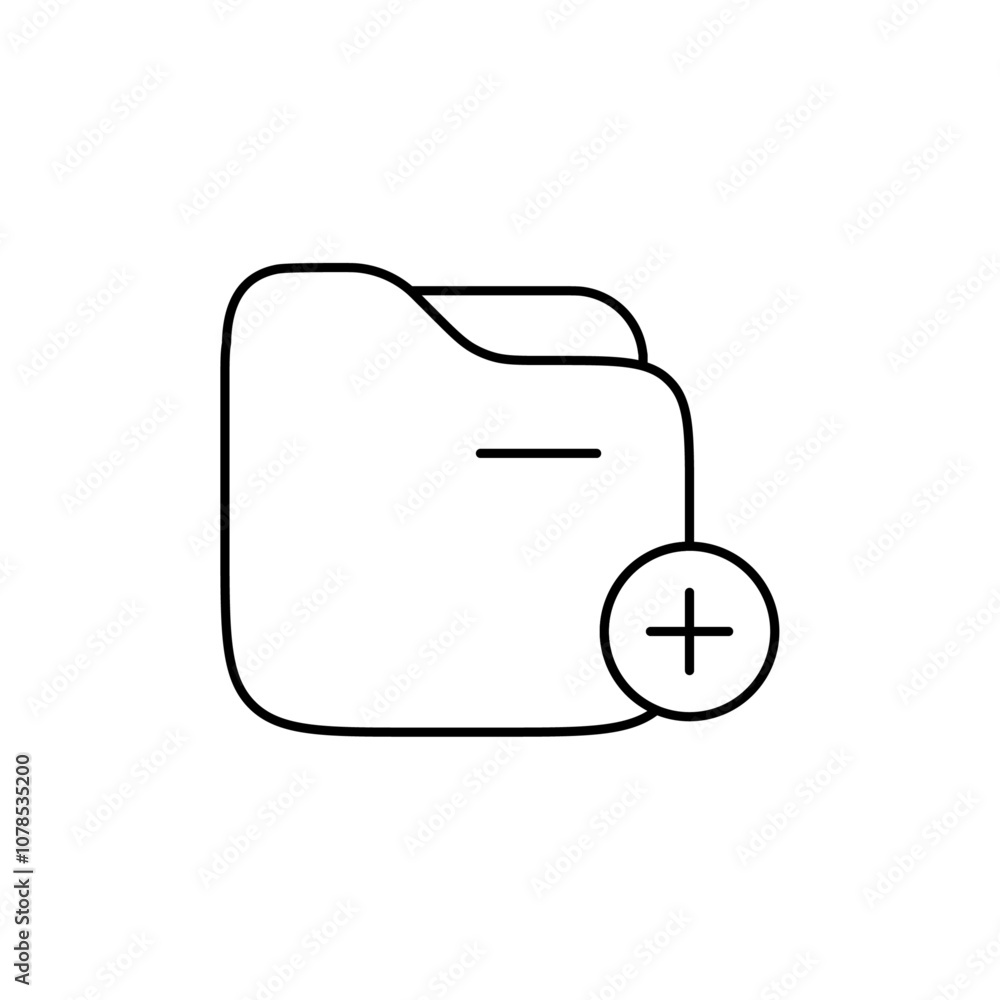 Poster create folder icon outline vector for web ui