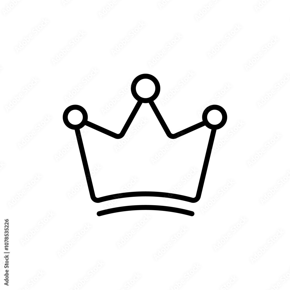 Aufkleber crown icon outline vector for web ui