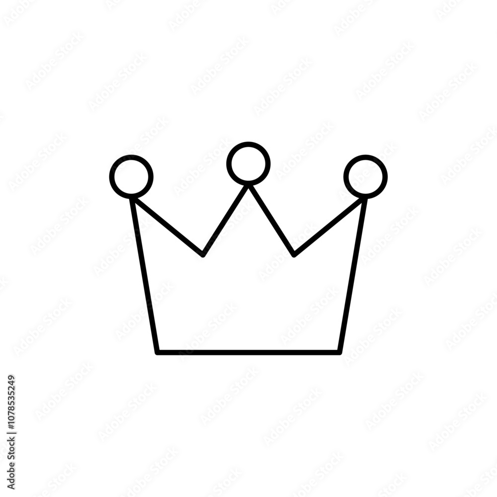 Poster crown icon outline vector for web ui