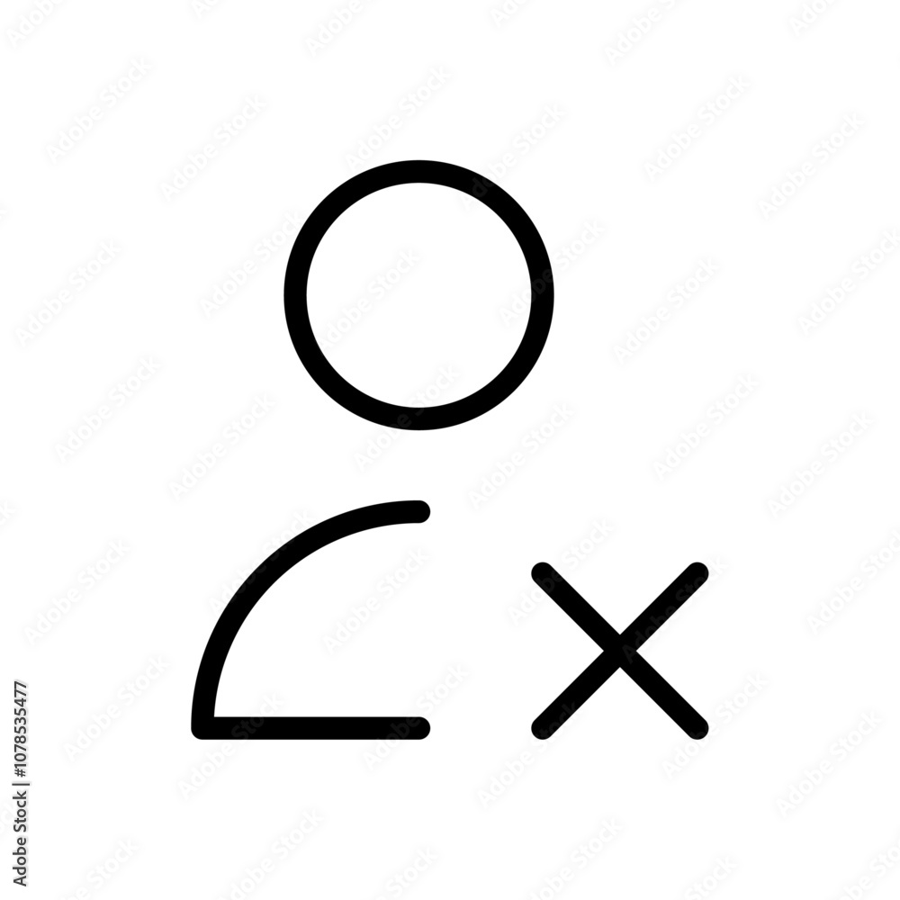 Aufkleber Delete user icon Outline vector for web ui