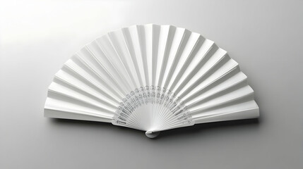 White Folding Fan on White Background Illustration