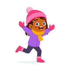 little kid winter clothes jacket and feel happy