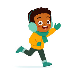 little kid winter clothes jacket and feel happy