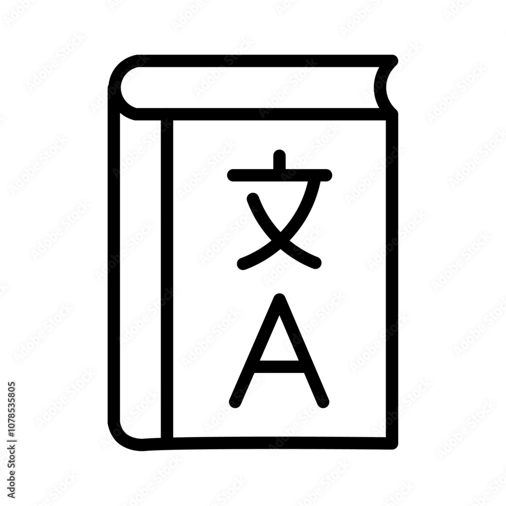 Poster dictionaries icon Outline vector for web ui