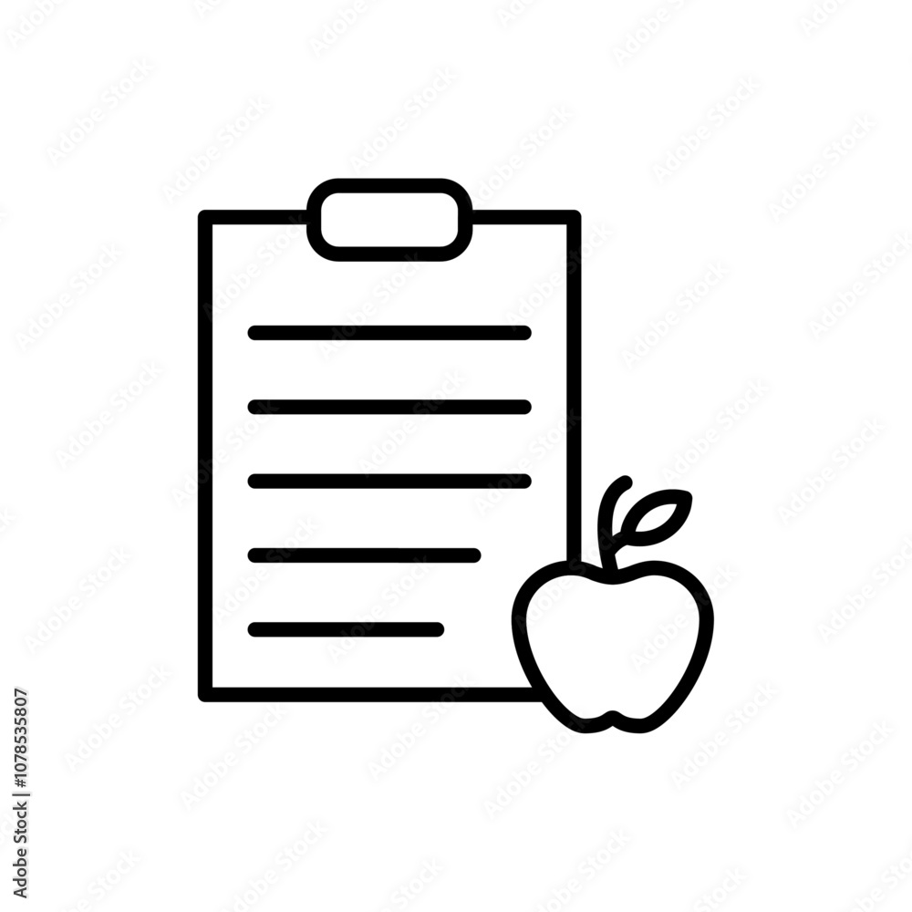 Poster diet plan icon outline vector for web ui