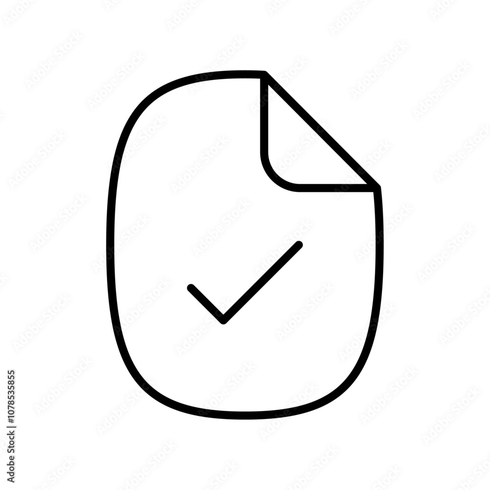 Aufkleber document accepted icon outline vector for web ui