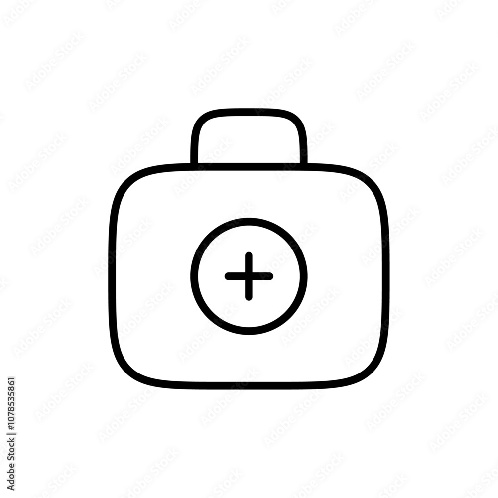 Poster doctor bag icon outline vector for web ui