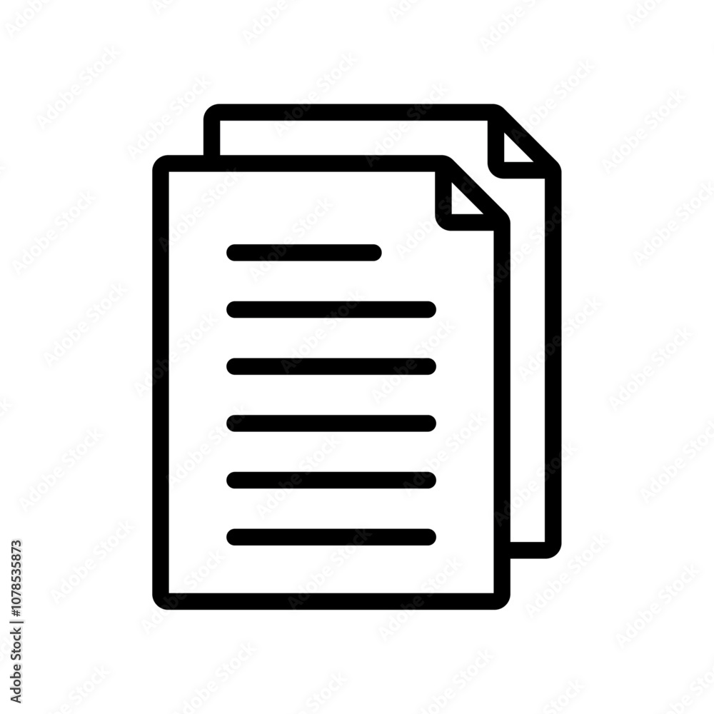 Aufkleber documents icon Outline vector for web ui